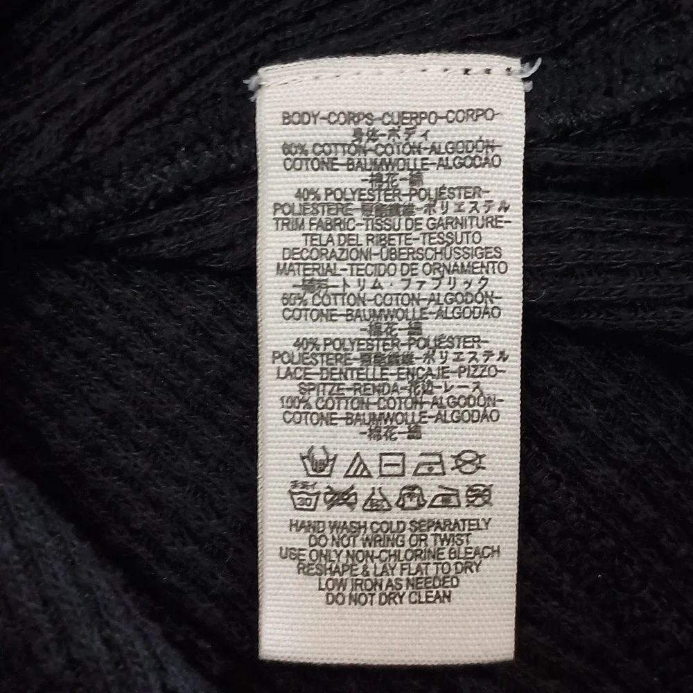 Free People Black Day Dream Lace Thermal Top